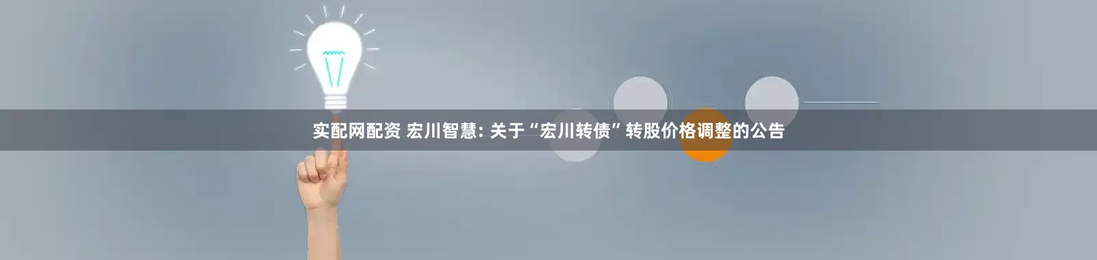 实配网配资 宏川智慧: 关于“宏川转债”转股价格调整的公告